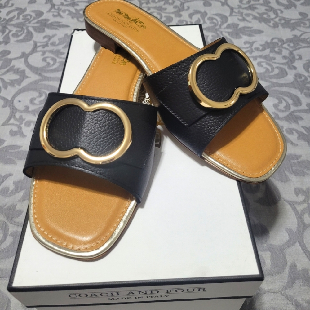 Coach and Four slide sandals